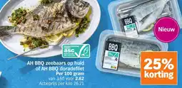 Albert Heijn AH BBQ zeebaars op huid of AH BBQ doradefilet aanbieding