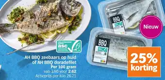 Albert Heijn AH BBQ zeebaars op huid of AH BBQ doradefilet aanbieding