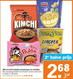 Albert Heijn Alle A-merk instant snackcups en noodles aanbieding
