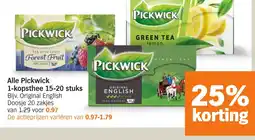 Albert Heijn Alle Pickwick 1-kopsthee aanbieding