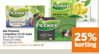 Albert Heijn Alle Pickwick 1-kopsthee aanbieding