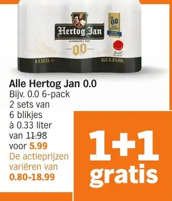 Albert Heijn Alle Hertog Jan 0.0 aanbieding
