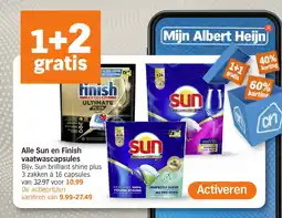 Albert Heijn Alle Sun en Finish vaatwascapsules aanbieding