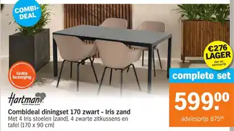 Albert Heijn Combideal diningset 170 zwart Iris zand aanbieding