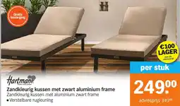 Albert Heijn Zandkleurig kussen met zwart aluminium frame aanbieding