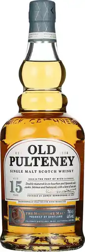 Drankdozijn Old Pulteney 15 years Single Malt 70CL aanbieding