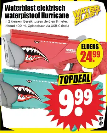 Dirk Waterblast elektrisch waterpistool Hurricane aanbieding