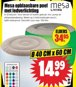 Dirk Mesa opblaasbare met ledverlichting aanbieding