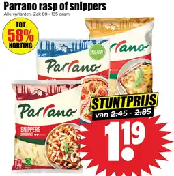 Dirk Parrano rasp of snippers aanbieding