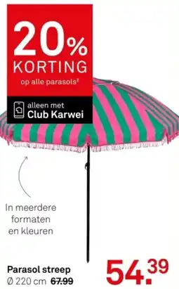 Karwei Parasol streep aanbieding