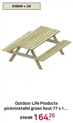 Karwei Outdoor Life Products picknicktafel groen hout aanbieding