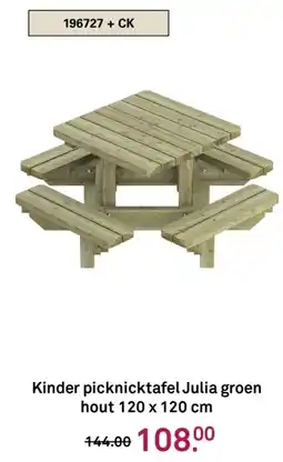 Karwei Kinder picknicktafel Julia groen hout aanbieding