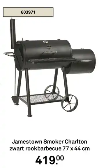 Karwei Jamestown Smoker Charlton zwart rookbarbecue aanbieding
