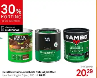 Karwei CetaBever tuinmeubelbeits Natuurlijk Effect aanbieding