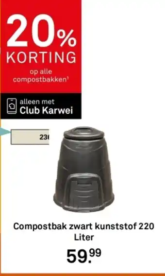 Karwei Compostbak zwart kunststof aanbieding