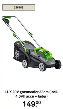 Karwei LUX 20V grasmaaier 33cm aanbieding