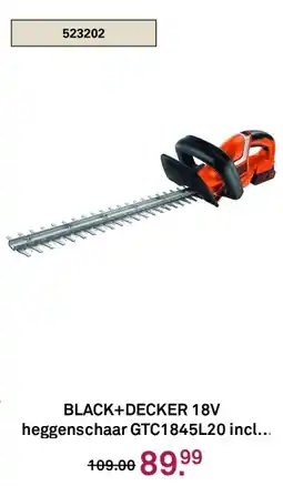 Karwei BLACK+DECKER 18V heggenschaar GTC1845L20 aanbieding