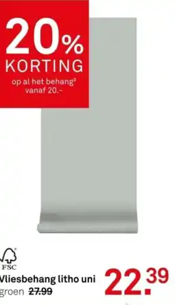 Karwei Vliesbehang litho uni aanbieding