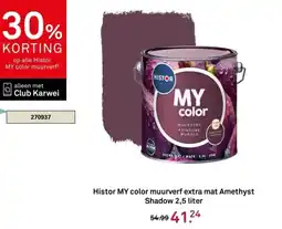 Karwei Histor MY color muurverf extra mat Amethyst Shadow aanbieding