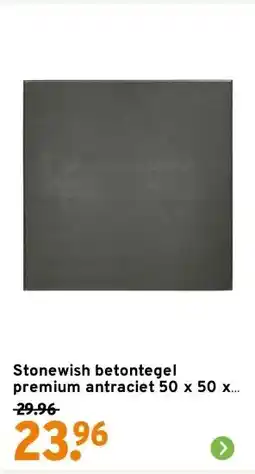 GAMMA Stonewish betontegel premium antraciet 50 x 50 x 4 cm aanbieding