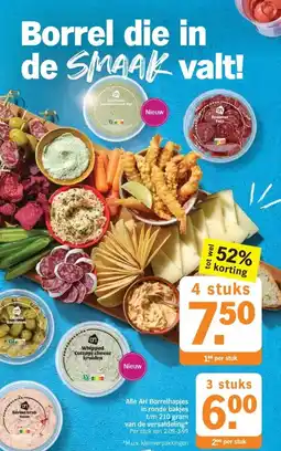 Albert Heijn Alle AH Borrelhapjes in ronde bakjes t/m 210 gram van de versafdeling* aanbieding