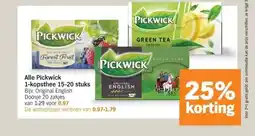 Albert Heijn Alle Pickwick 1-kopsthee 15-20 stuks aanbieding