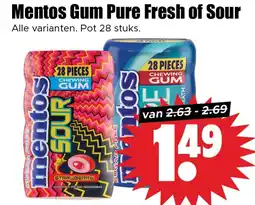 Dirk Mentos Gum Pure Fresh of Sour aanbieding