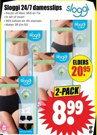 Dirk Sloggi 24/7 damesslips slogg aanbieding
