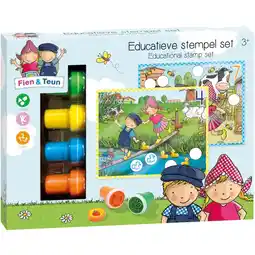 Top1Toys Fien en Teun Educatieve Stempelset 14-delig aanbieding