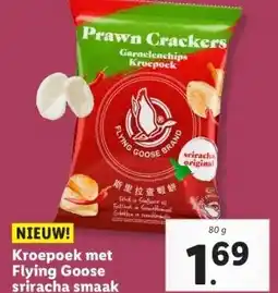 Lidl Kroepoek met Flying Goose sriracha smaak aanbieding