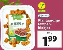 Lidl Plantaardige tempeh- blokjes aanbieding