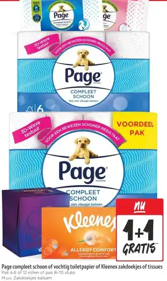 Jumbo Page compleet schoon of vochtig toiletpapier of Kleenex zakdoekjes of tissues aanbieding