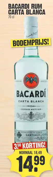 Super Dirck 3 BACARDI RUM CARTA BLANCA aanbieding