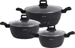 Bol.com Klausberg 7673 - 6 delige pannenset - Kookpannen - 20-24-28 cm - zwart - met deksel aanbieding