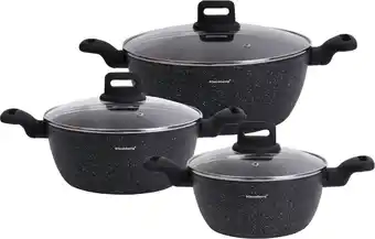 Bol.com Klausberg 7673 - 6 delige pannenset - Kookpannen - 20-24-28 cm - zwart - met deksel aanbieding
