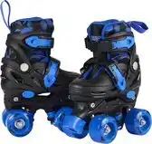 Bol.com Champz Verstelbare Rolschaatsen voor Kinderen - Hardboot - Zwart/Blauw - Maat 31-34 aanbieding