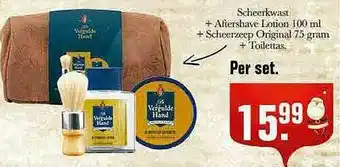 De Online Drogist De Vergulde Hand Scheerkwast + Aftershave Lotion 100 Ml + Scheerzeep Original 75 Gram + Toilettas aanbieding