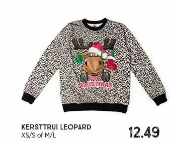 Xenos Kersttrui Leopard aanbieding