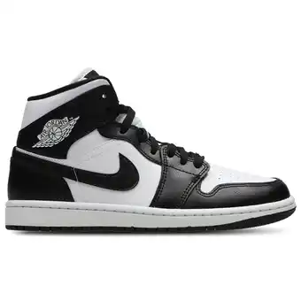 Foot Locker Jordan 1 Mid Dames Schoenen - Wit - Maat: 38 - Polyester - Foot Locker aanbieding