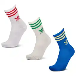 Foot Locker Adidas Mid Cut Crew 3 Pack Unisex Sokken - Blauw - Maat: 40-42 - Foot Locker aanbieding