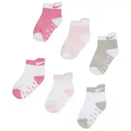 Foot Locker Nike Kids Ankle 6 Pack Unisex Sokken - Roze - Maat: 6- 12 MONTHS - Katoen - Foot Locker aanbieding