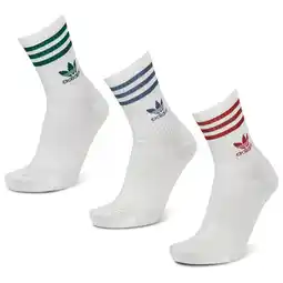 Foot Locker Adidas Mid Cut Crew 3 Pack Unisex Sokken - Wit - Maat: 40-42 - Foot Locker aanbieding