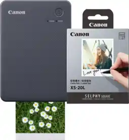 Coolblue Canon SELPHY QX20 Zwart + Canon papier XS-20L (20 stuks) aanbieding