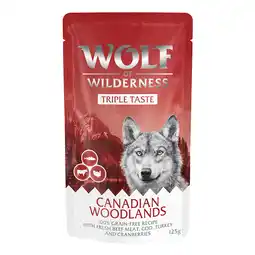Zooplus 12x125g Triple Taste Canadian Woodlands Wolf of Wilderness Hondenvoer aanbieding