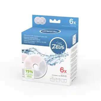 Zooplus Accessoires: 6x Triple Action frameloze filters voor Zeus Fresh & Clear met spatbescherming hond aanbieding