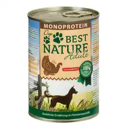 Zooplus 6x 400g Best Nature Adult Hond Monoproteïne kalkoen natvoer aanbieding