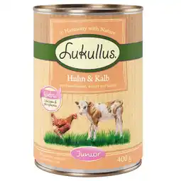 Zooplus Lukullus Junior Kip & Noorse Zalm Hondenvoer Bestel ook natvoer: 6 x 400 g Kip & Kalkoen Junior aanbieding