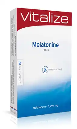 De Online Drogist Vitalize Melatonine Puur 0,299 mg Tabletten 60TB aanbieding