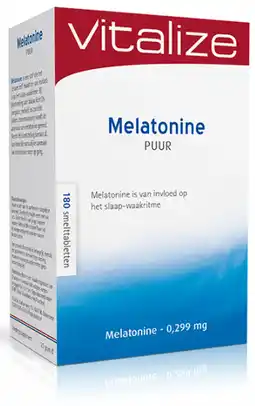 De Online Drogist Vitalize Melatonine Puur 0,299 mg Tabletten 180TB aanbieding