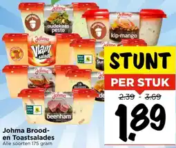 Vomar Voordeelmarkt Johma Brood en Toastsalades aanbieding